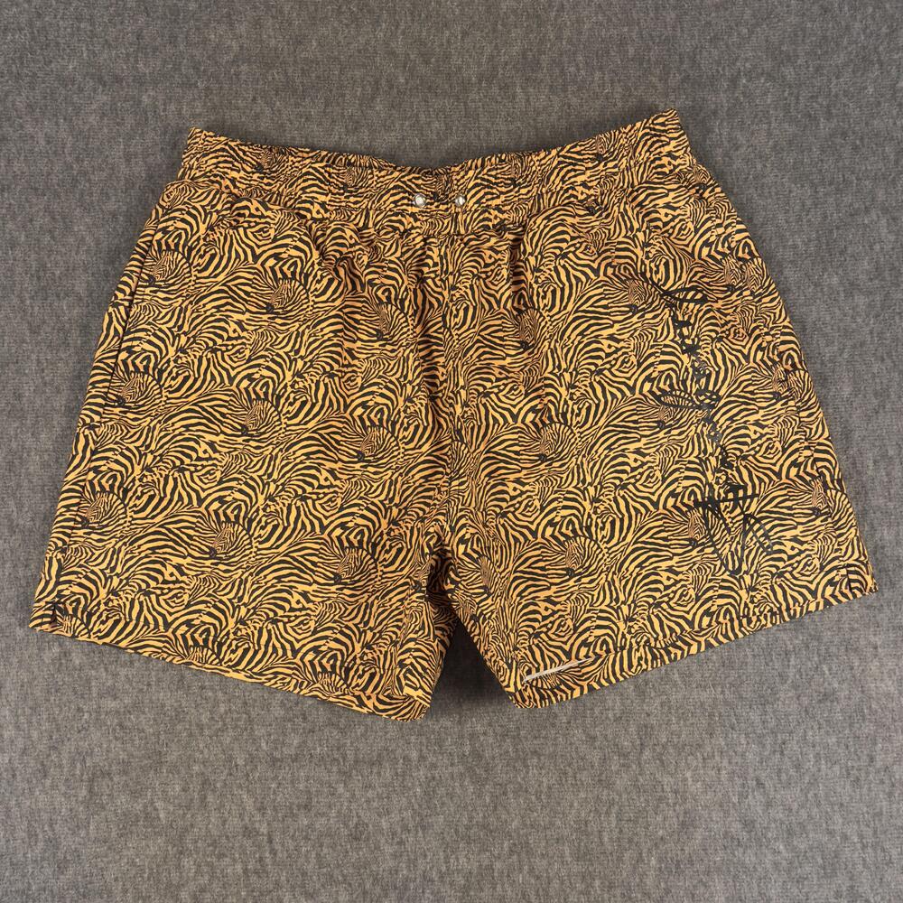 Strawberry Milk Mob Swim Shorts Mens Medium Brown Zebra Print Trunks